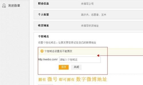 新浪微博個性域名設置
